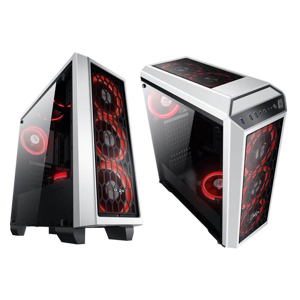 Aigo Starship II Side Window Gaming Casing (White) With 3 Units Aigo Eclipse Fan Malaysia