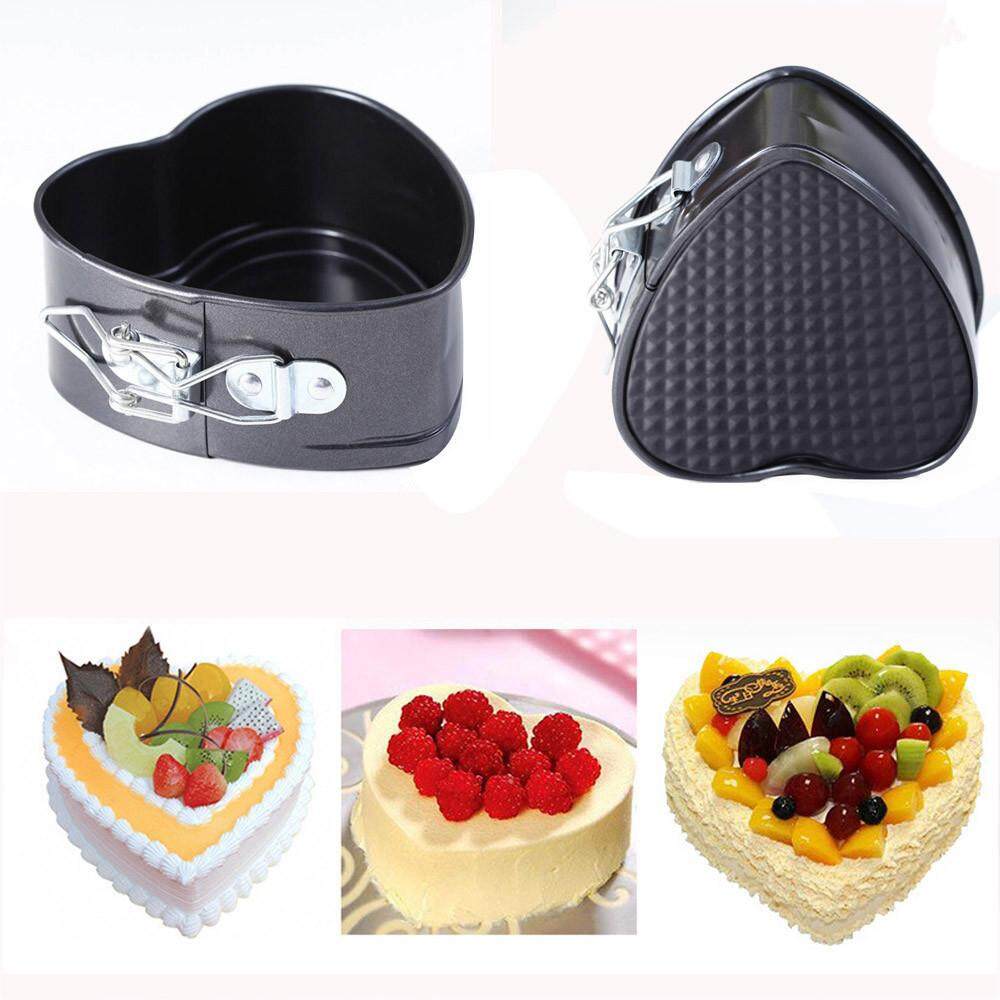 Tertran Non - Stick รักรูปร่างหัวใจกระทะเค้กดีบุก DIY พิมพ์ทำเค้กชีสอบถาดใส่ขนมปัง
