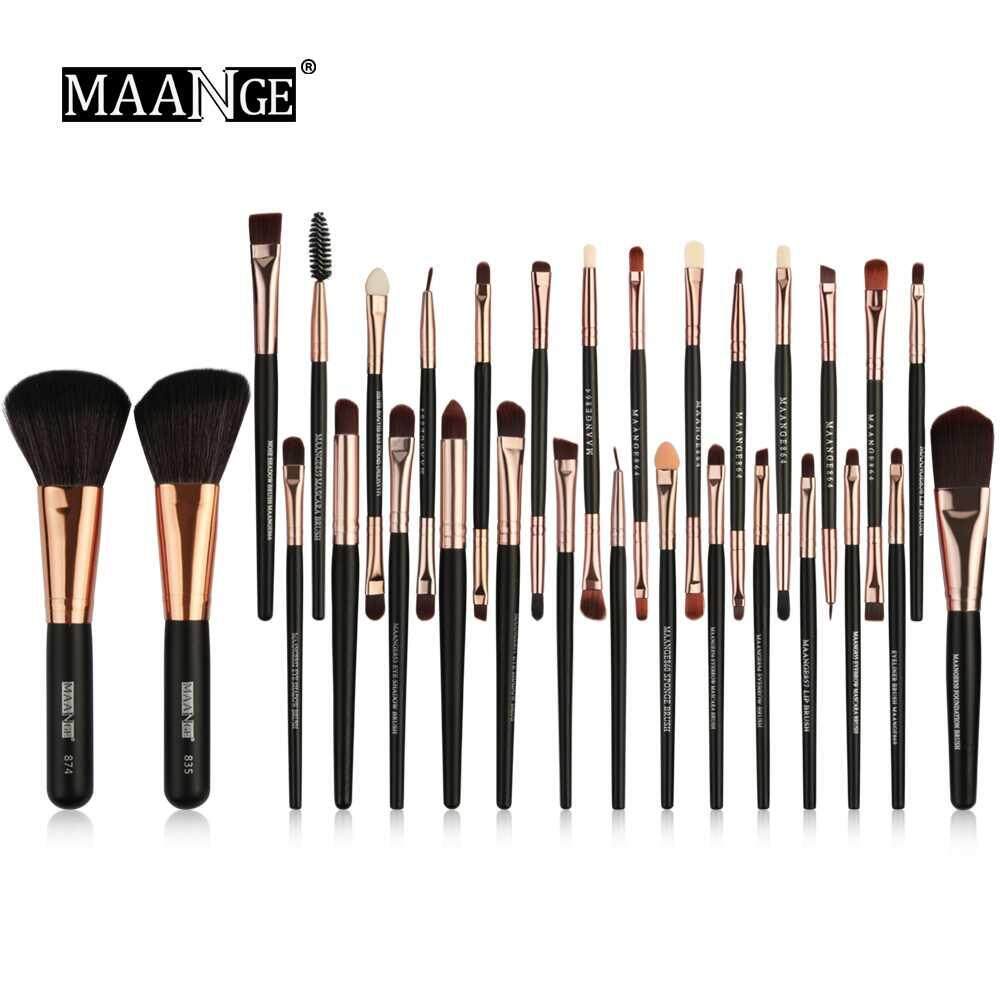 Dongxi MAANGE 30 ชิ้น/เซ็ต Make Up ชุดแปรงแต่งหน้าชุดแปรงเครื่องมือแป้งรองพื้นแป้งคอนทัวร์ Eye อายไลเนอร์แชโดว์การผสมริมฝีปากเครื่องสำอางค์ความงามทำขึ้นแปรง - INTL