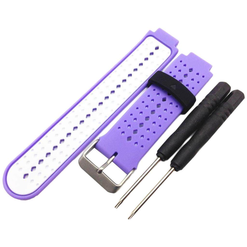 Miracle Shining Replacement Band For Garmin Forerunner 220 230 235 620 Purple & White