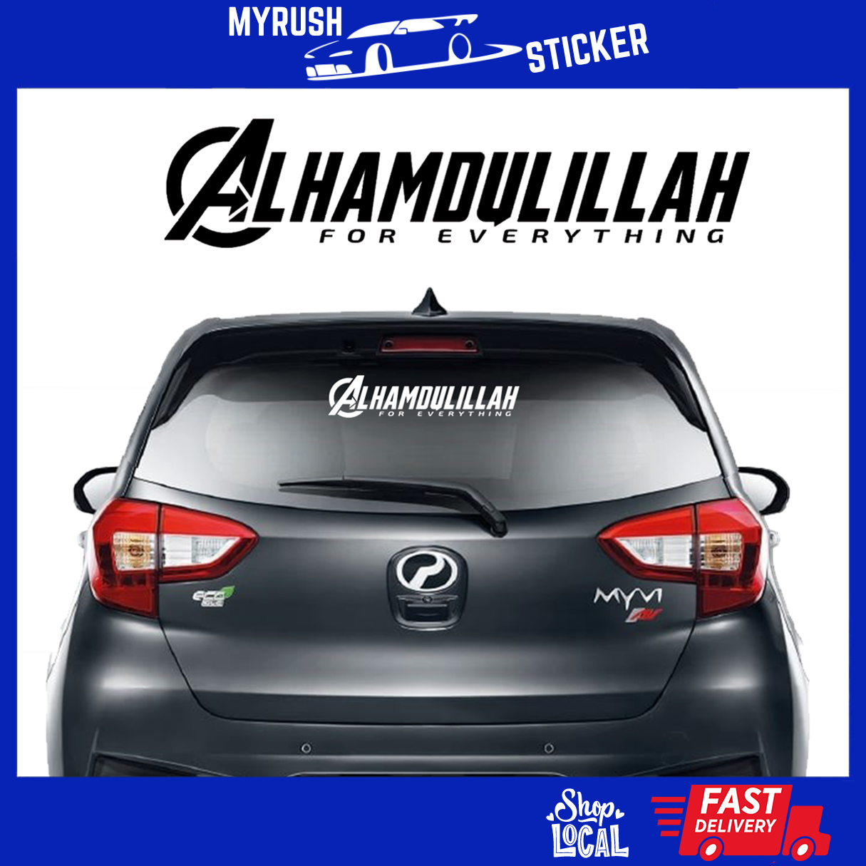 Alhamdulillah Style I Muslim Jawi Style Car Stickker Cutting Sticker