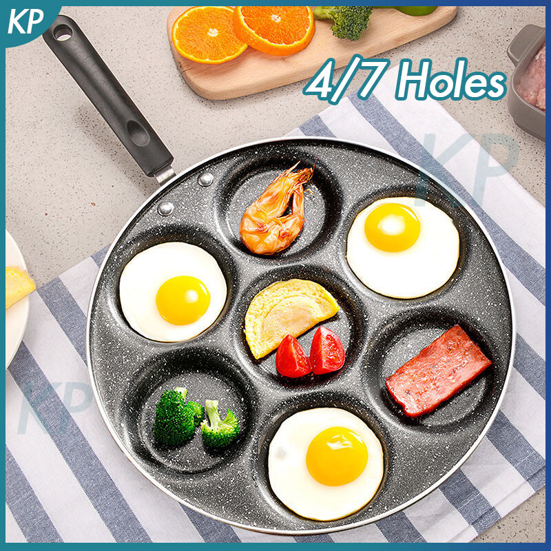 4 7 Holes Frying Pot Egg Omelet Pan Non Stick Aluminum Alloy Thickened