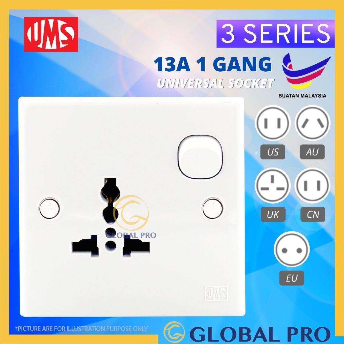 UMS 3 SERIES 13A MULTI SWITCH SOCKET Universal Switched Socket Outlet