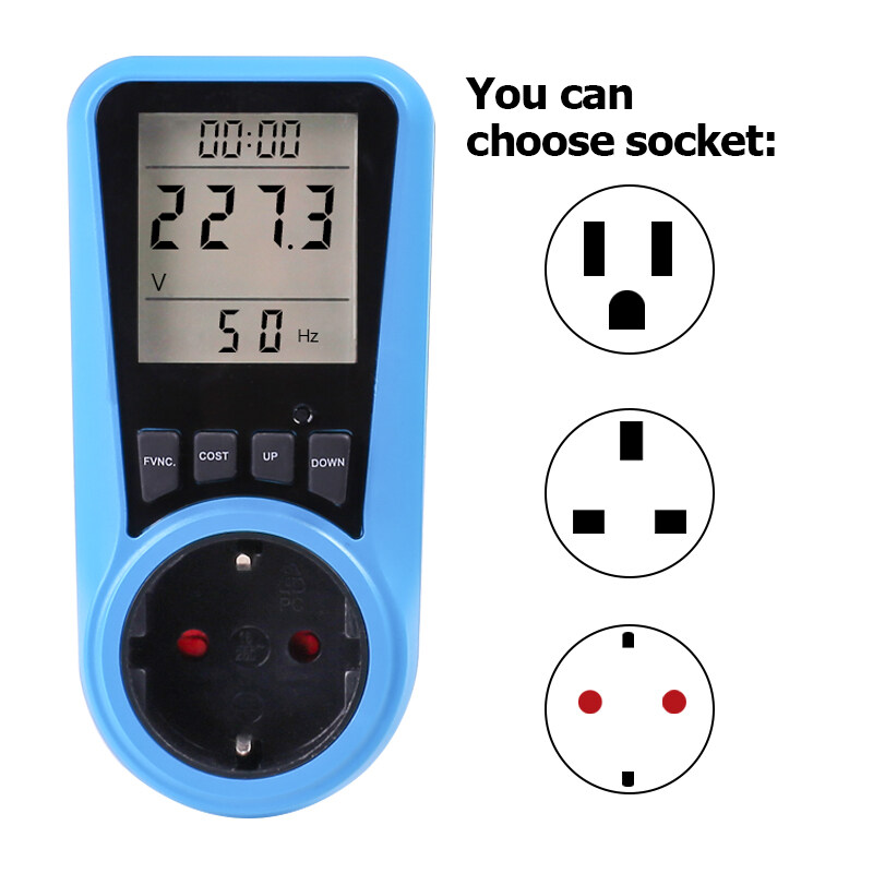 EU UK Plug Digital Voltage Wattmeter Power Analyzer Electronic Power