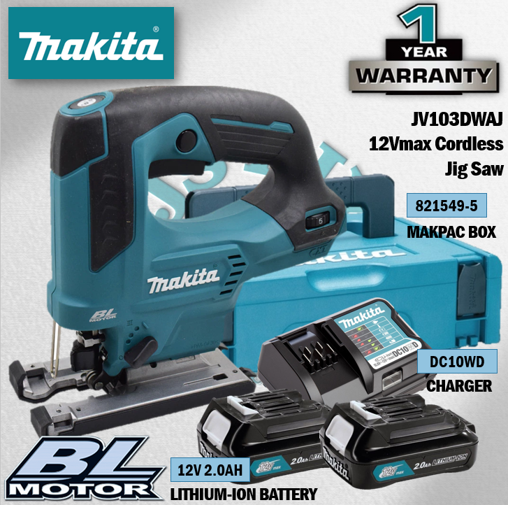 Makita Jv Dz Jv Dwaj Vmax Cordless Jig Saw Year Warranty