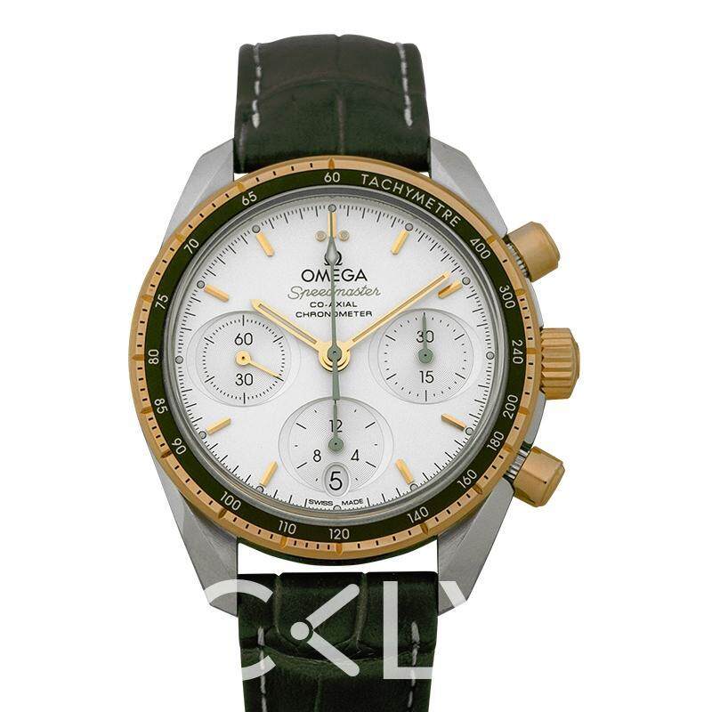 Authentic Omega Speedmaster Co‑Axial Chronograph 38mm Automatic Silver Dial Yellow Gold Ladies Watch 324.23.38.50.02.001