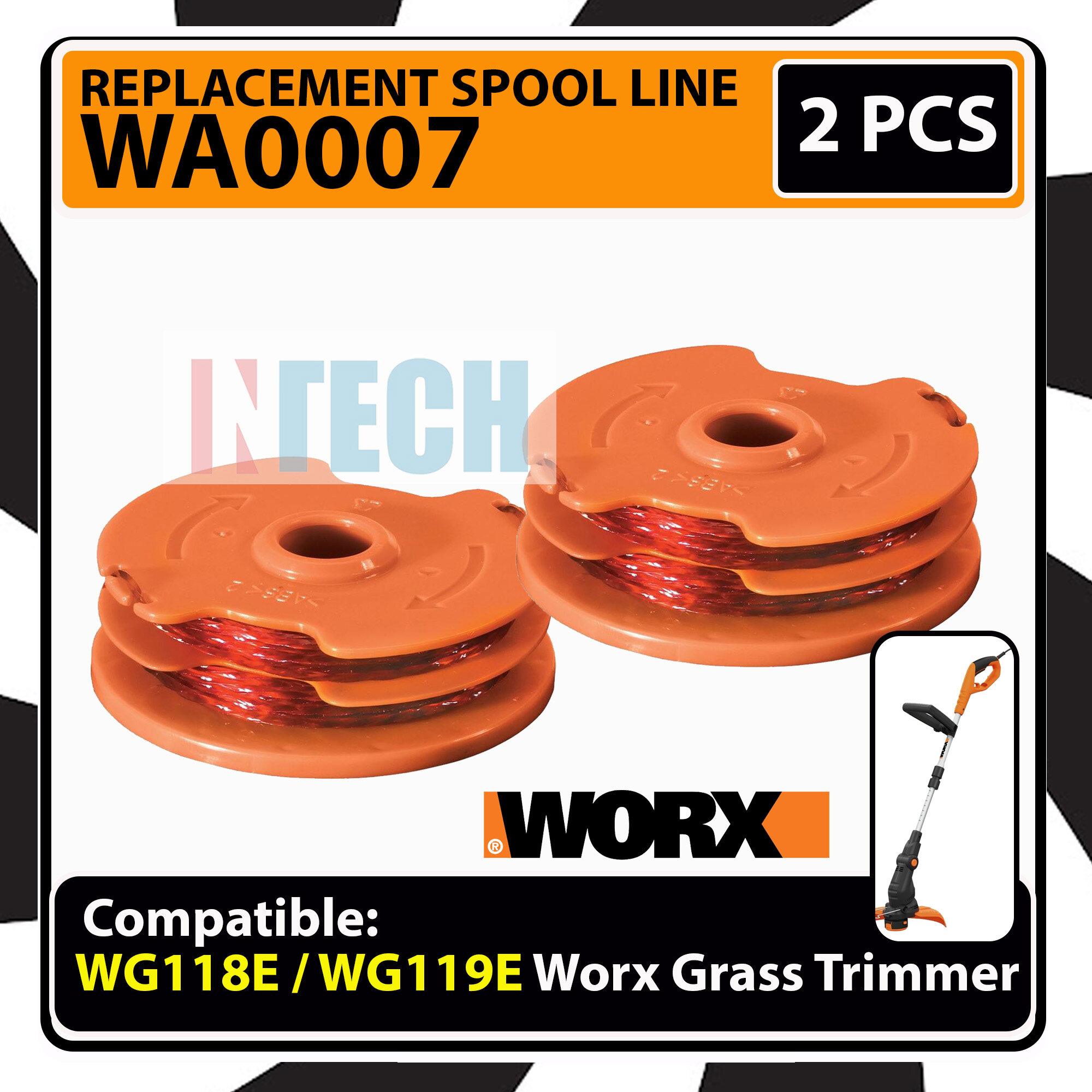 Worx WA0007 Replacement Spool Line For Worx WG118E WG119E Grass