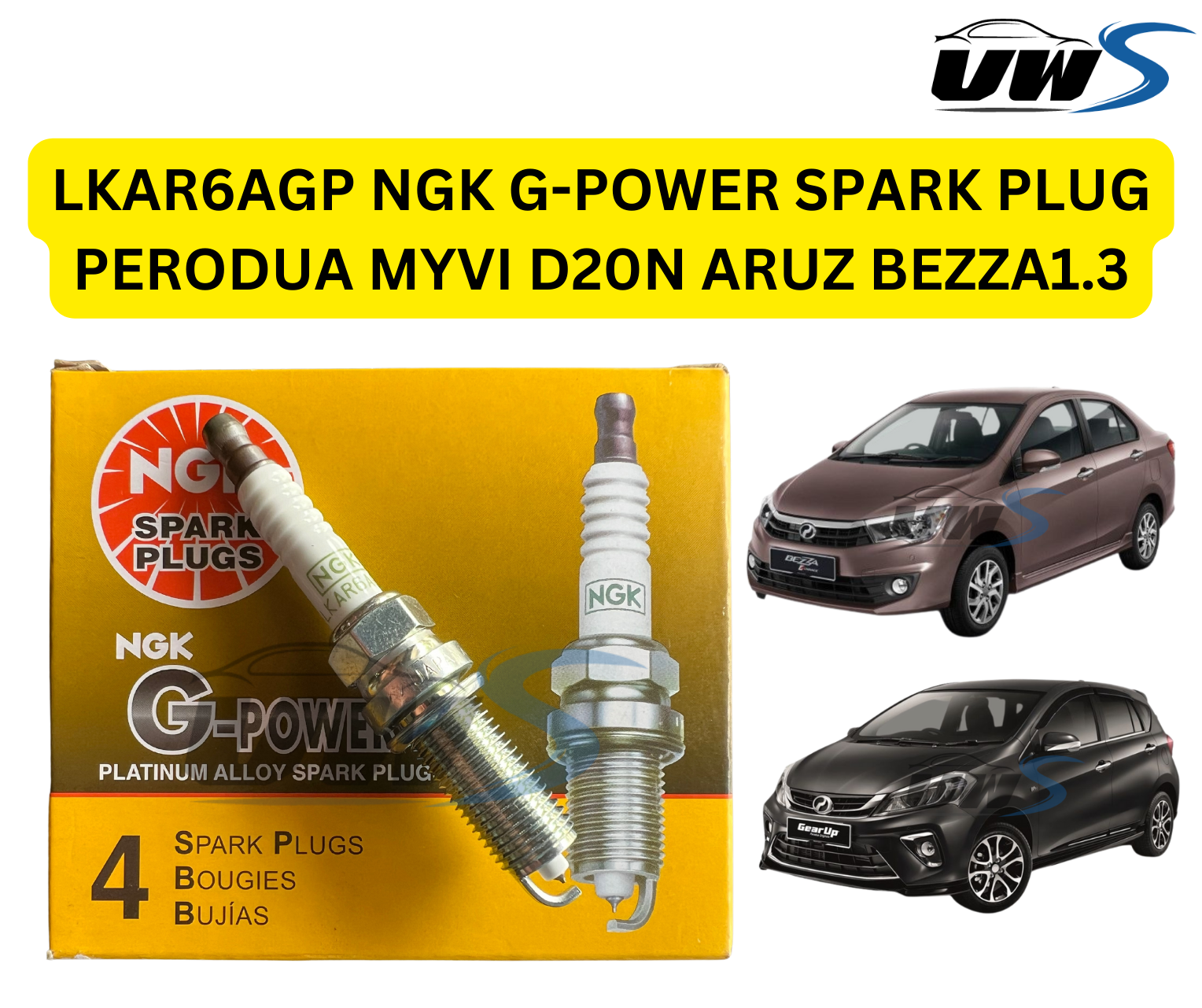 LKAR6AGP NGK G POWER SPARK PLUG PERODUA MYVI D20N ARUZ BEZZA1 3 Lazada