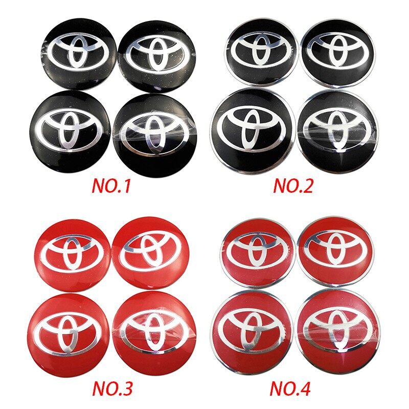 4pcs 56mm For Toyota TRD VXR Car Wheel Center Hub Cap Sticker Auto Tire