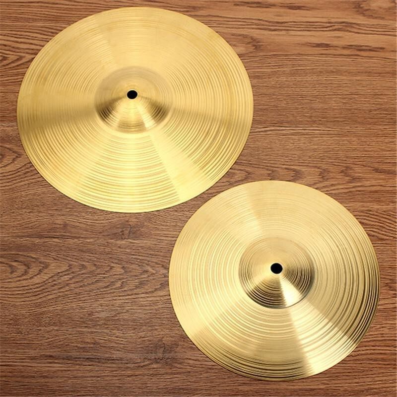 2PCS Drum kit brass cymbal 14 inch Gold - intl
