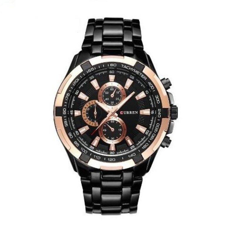 (100% Authentic) Curren Mens Black Stainless Steel Strap Watch 8023 (Japan Movement 7T35)(One size) Malaysia