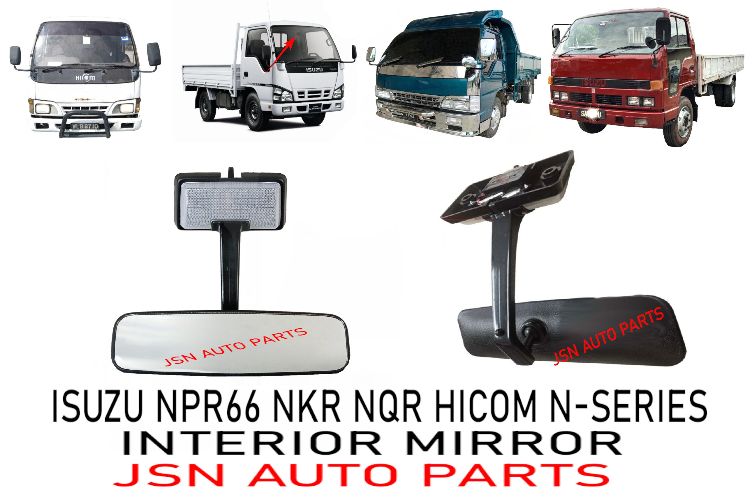 INTERIOR MIRROR ISUZU NPR NHR HICOM NKR NQR N SERIES ROOM MIRROR LORRY