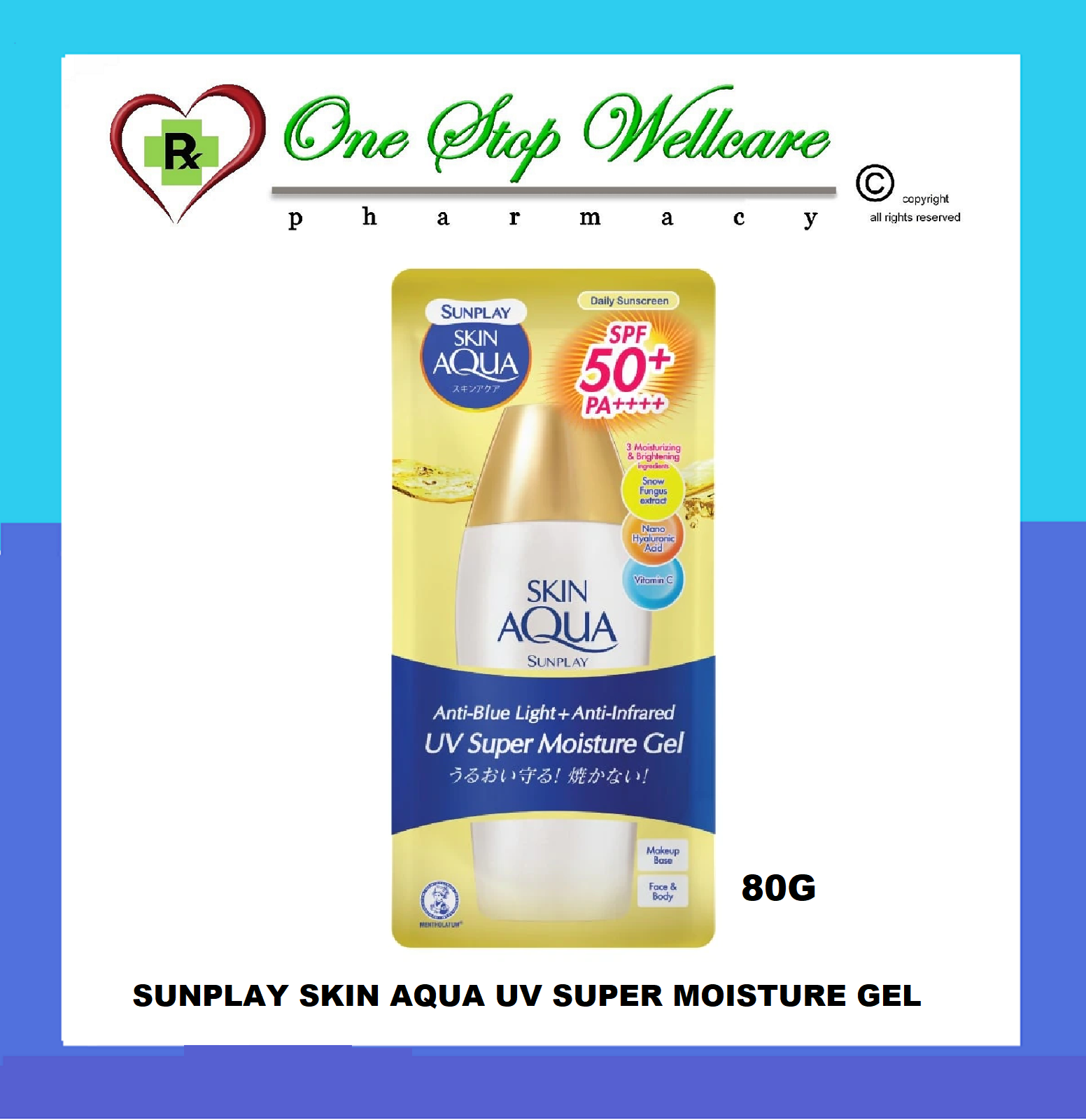 SUNPLAY SKIN AQUA UV WATERY SUPER MOISTURE GEL 80G Lazada