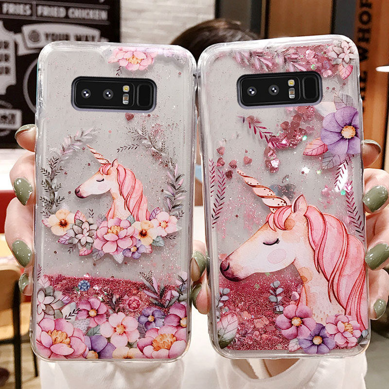 Quicksand Unicorn Phone Case For Samsung Galaxy Note Soft Silicone