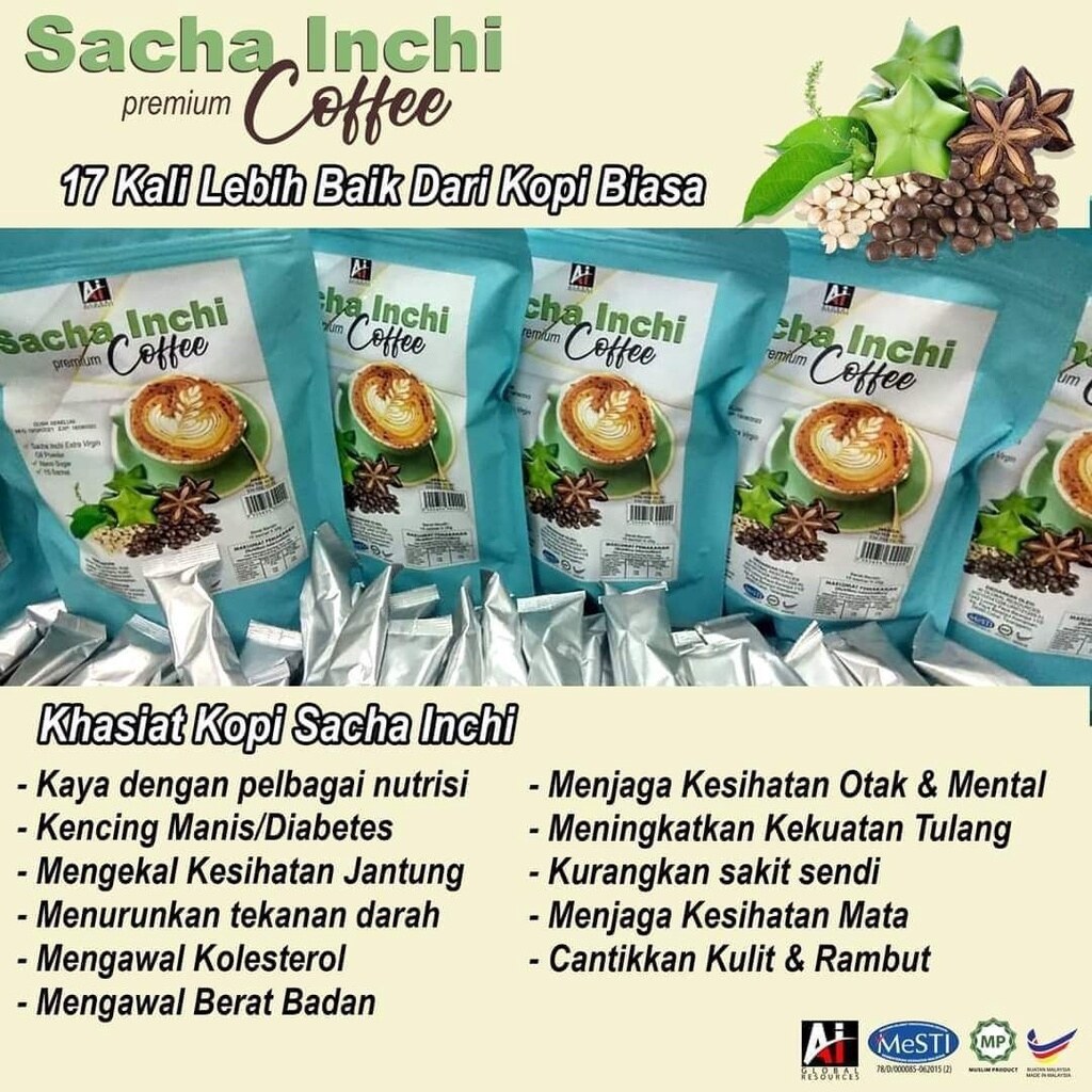 Coffee KOPI SACHA INCHI PREMIUM AI GLOBAL Lazada