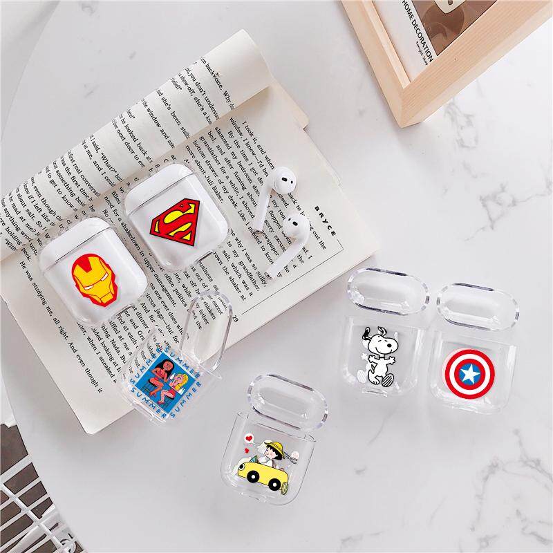 การ์ตูนบลูทูธหูฟังไร้สาย AirPods PC CLEAR เคสแข็ง