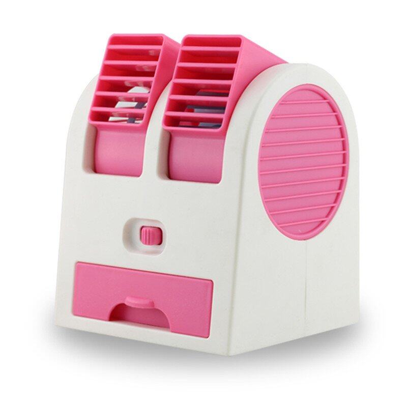 Mini USB Bladeless Cooling Desk Fan Air Conditioner - Magenta + White