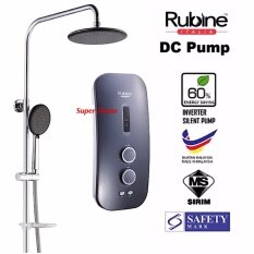 Rubine Rain Shower Water Heater c/w DC Inverter Silent Booster Pump RWH-SSE851D-RMG Metallic Grey