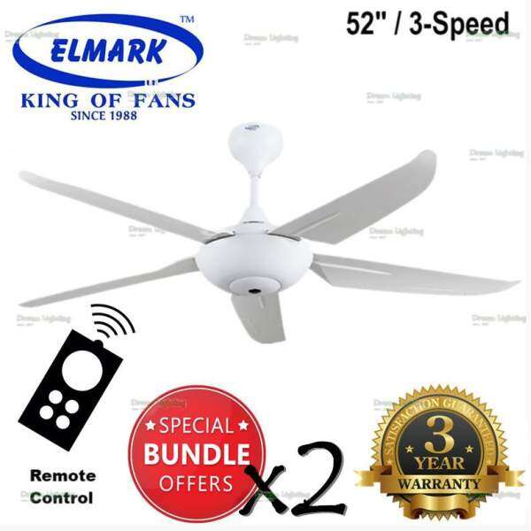 X2 Sets Elmark Super999 52 Remote Ceiling Fan 3 Sd White Malaysia X2 Sets Elmark Super999 52 Remote Ceiling Fan 3 Sd White Malaysia