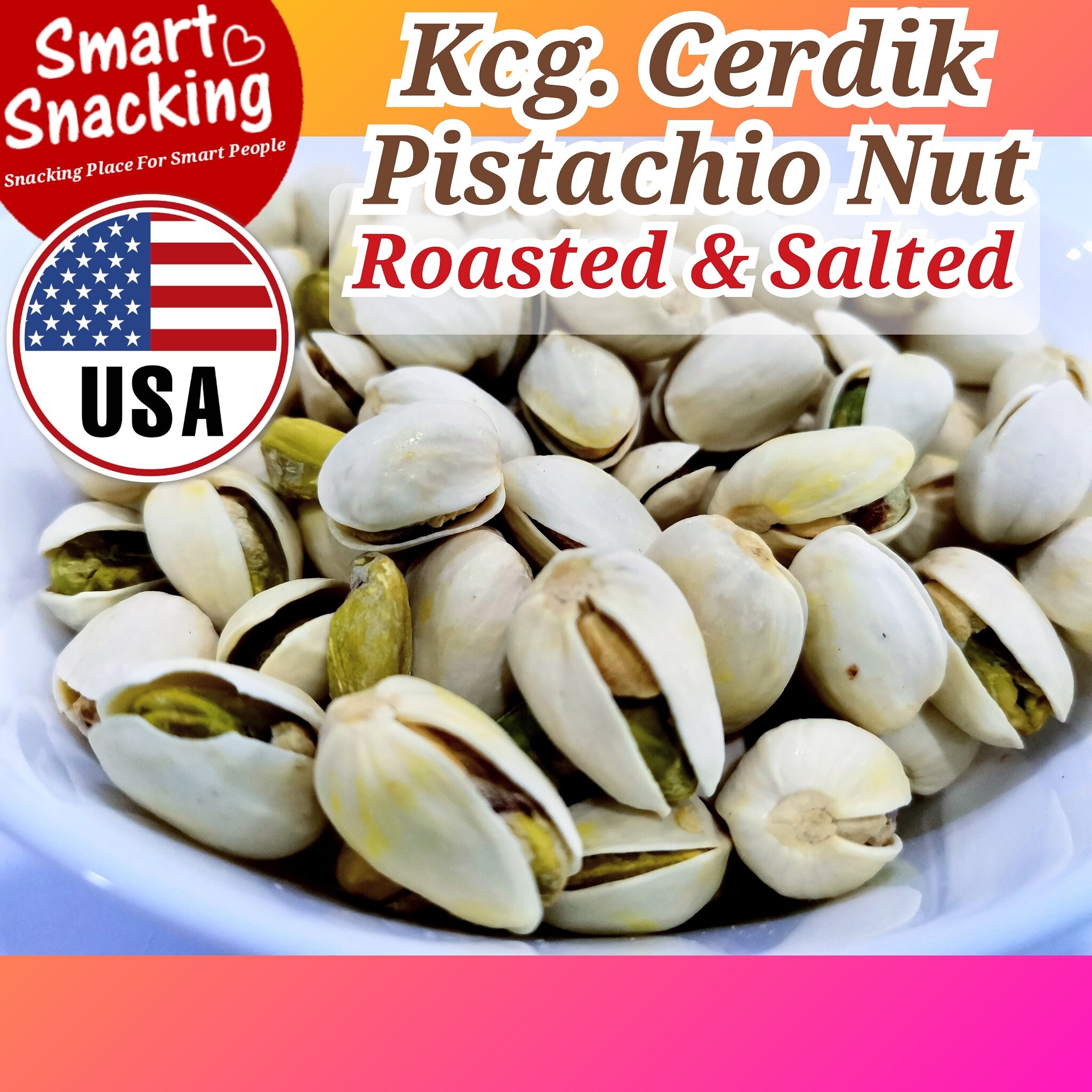 G Roasted Salted Kacang Pistachio Kacang Cerdik Pistachio