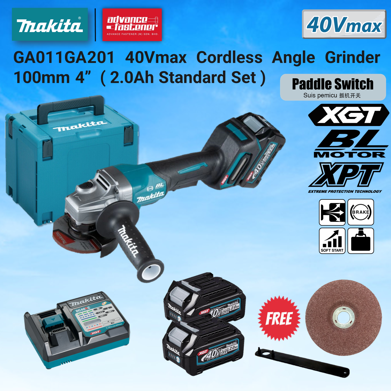 Makita Ga Gm Ga Gd Ga Gz Vmax Cordless Angle Grinder