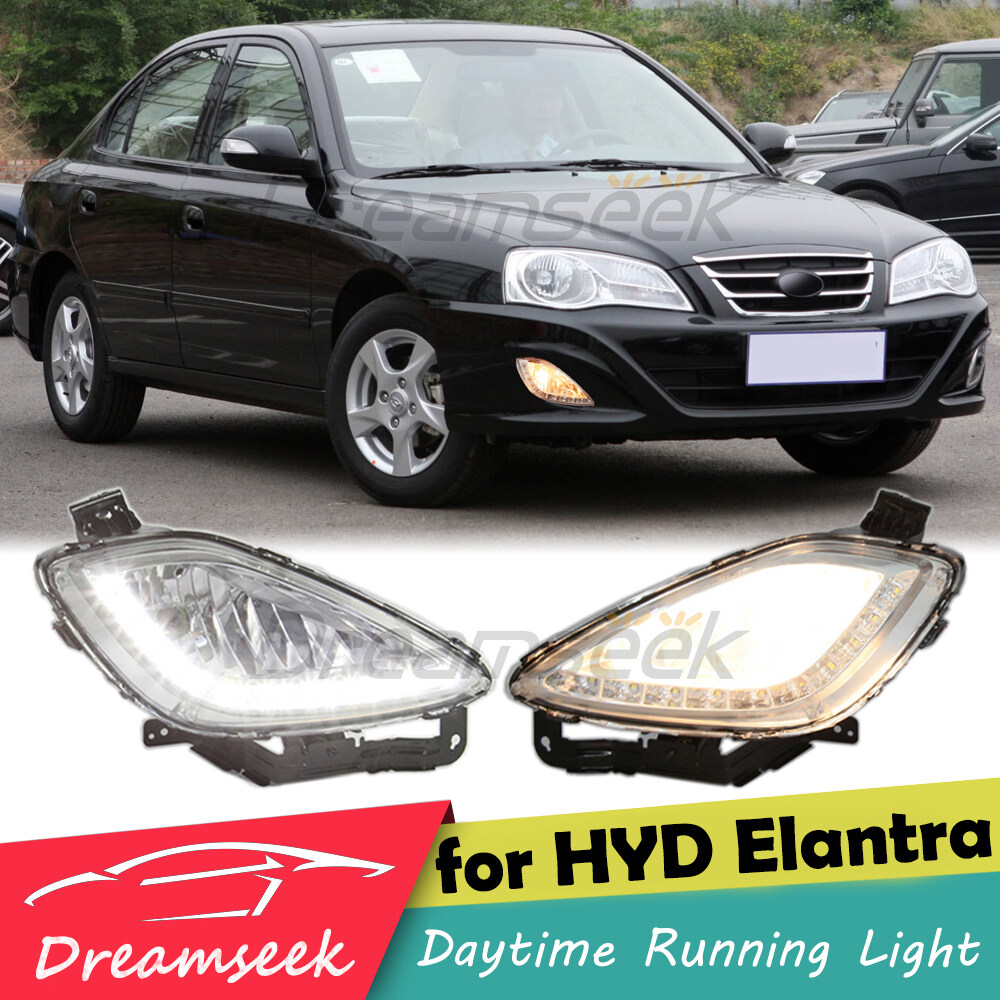 Car Flashing LED Fog Bumper Lamp Assembly Kit For Hyundai Elantra Pre