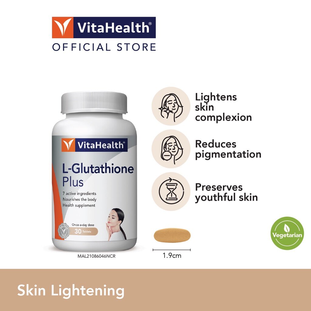 Vitahealth L Glutathione Plus Lglutathione Skin Whitening Exp Aug