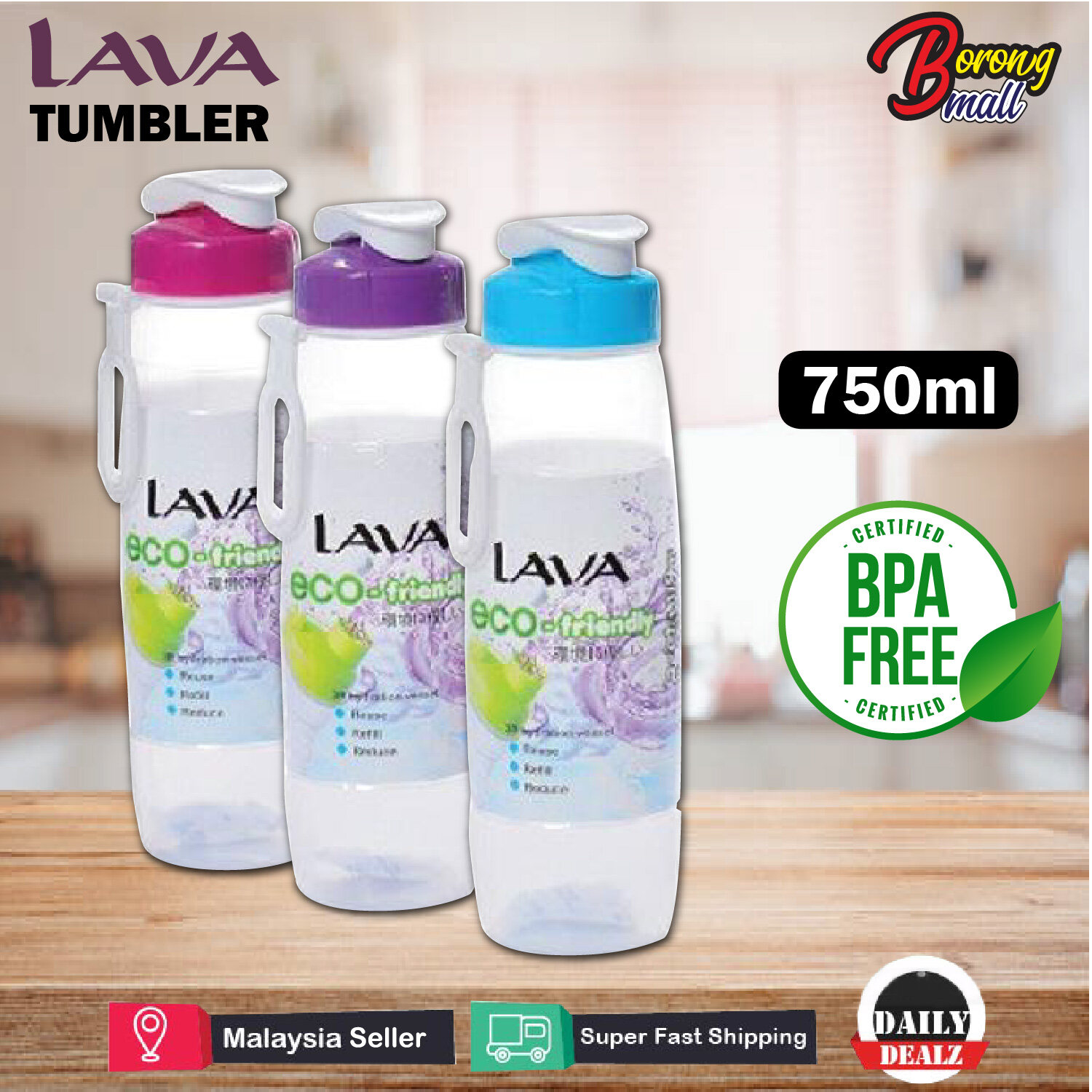 LAVA HANDY JUG TB317 750ML Drinking Water Bottle Tumbler BPA FREE Botol