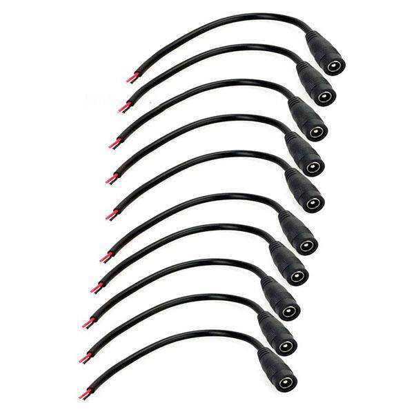 10 Pcs 12 V DC Colokan Listrik Colokan Betina Steker Kabel Penghubung 5.5X2.1 Mm dengan Kabel 15 Cm untuk CCTV LED lampu Strip-Intl