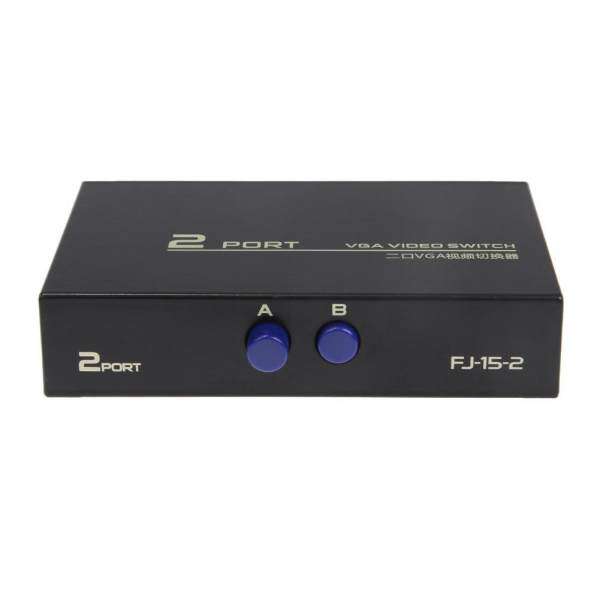 130MHz 1 to 2 Monitor Switch VGA Video Splitter Converter Adapter Box (Black) Malaysia