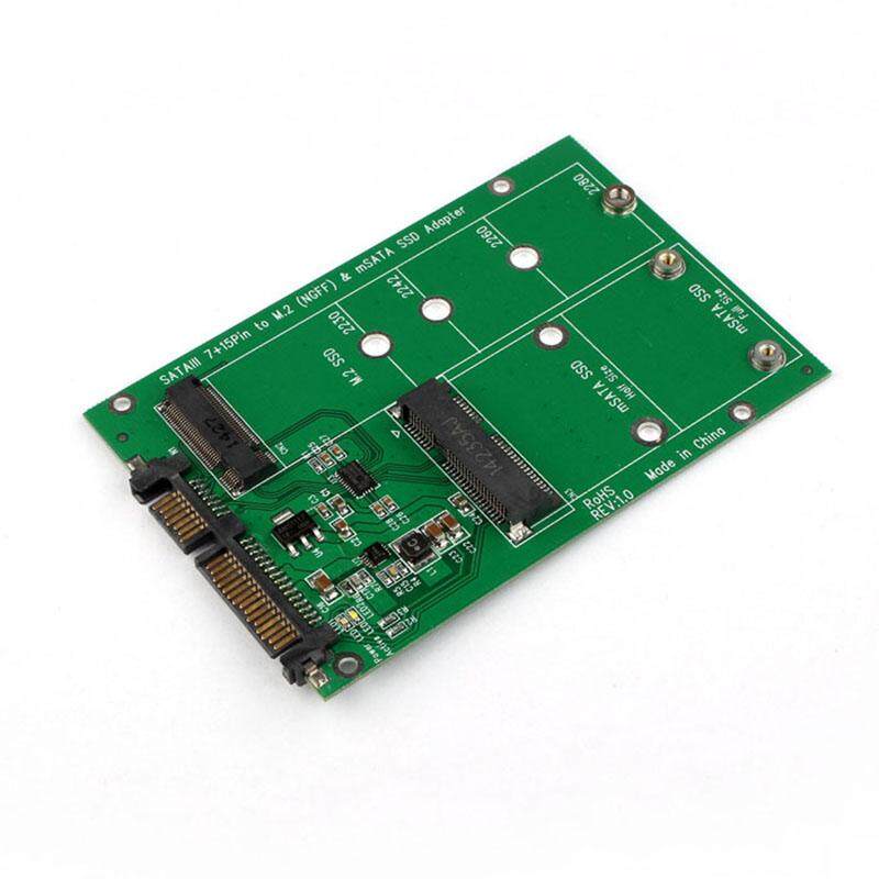 2 In 1 Mini PCI-E 2 Lane M.2 dan M SATA SSD untuk SATA III 7 + 15 Pin Adapter-Intl