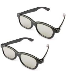 2PCS 3D Movie DVD LCD Video Game Glasses (Black) (Black)(OVERSEAS)