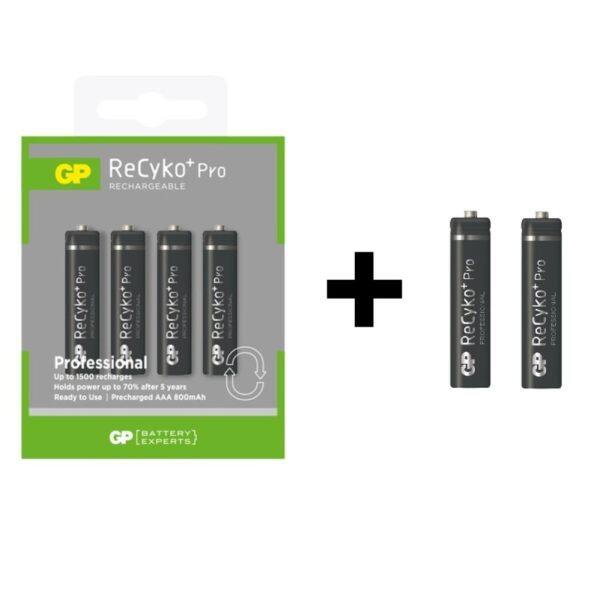 6PCS GP Recyko+ Pro AAA 800mAh Rechargeable Battery - GP85AAAHCBEMA-2GBAS6 Malaysia