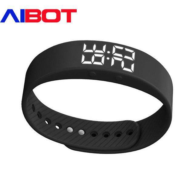 Aibot Bluetooth Smartwatch Realtime แสดงนาฬิกาข้อมืออัจฉริยะกันน้ำหน้าจอ LED สายรัดข้อมือฟิตเนสกีฬา Sleep สมาร์ทวอชสำหรับผู้ชาย