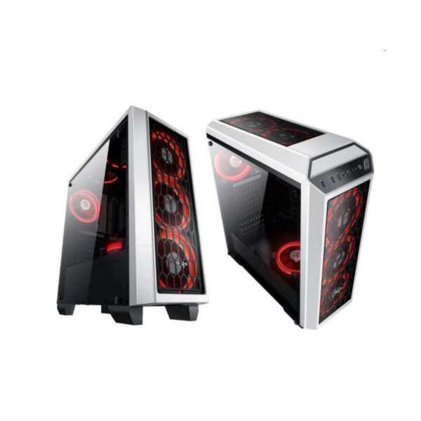 Aigo Starship II Side Window Gaming Casing With 3 Units Aigo Eclipse Ring LED Fan (White Case) Malaysia