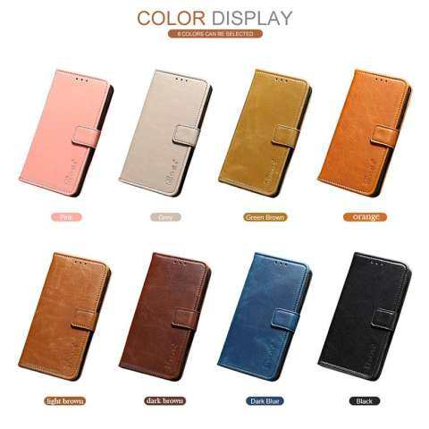 Akabeila Dompet Kulit Casing Ponsel untuk Kristal Umidigi Umi Kristal Umidigi 5.5 Inch Mewah Polos Kuda Gila Ponsel Sarung Dompet Tempat Kartu untuk Bqs 5059 Case 3