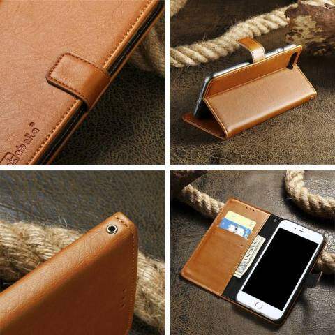 Akabeila Dompet Kulit Casing Ponsel untuk Kristal Umidigi Umi Kristal Umidigi 5.5 Inch Mewah Polos Kuda Gila Ponsel Sarung Dompet Tempat Kartu untuk Bqs 5059 Case 1
