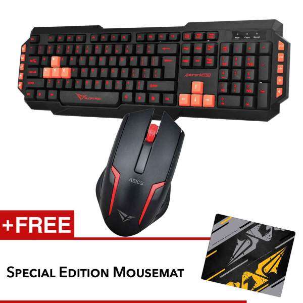 Alcatroz M550 and Asic 5 Multimedia Keyboard Mouse combo Free Mousemat (Red) Malaysia