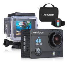 Andoer Q3H-R 4K 30fps 16MP WiFi Sports Action Camera 1080P Full HD 170� Wide-Angle Lens Waterproof 30m 2" LCD w/ Remote Control + Portable Carrying Case Black