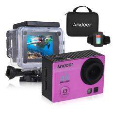 Andoer Q3H-R 4K 30fps 16MP WiFi Sports Action Camera 1080P Full HD 170� Wide-Angle Lens Waterproof 30m 2" LCD w/ Remote Control + Portable Carrying Case Rose