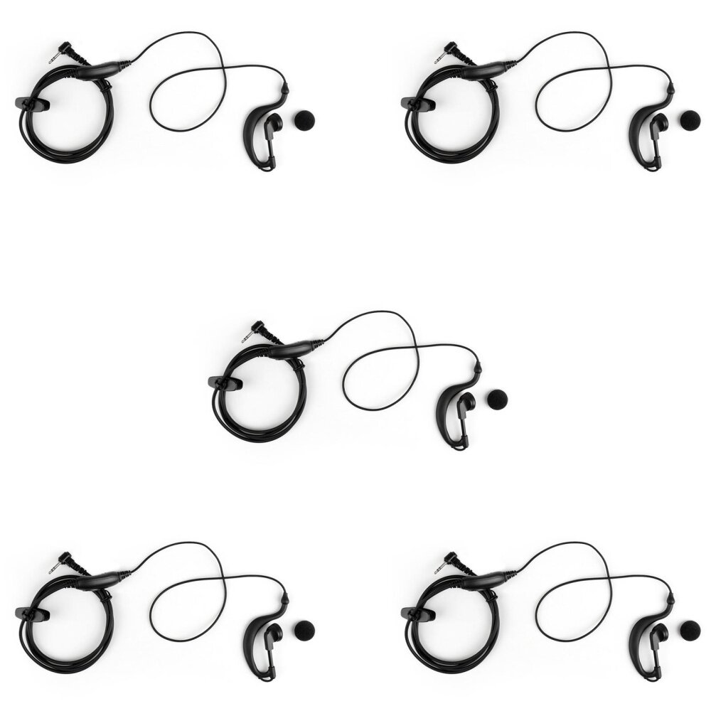 Areyourshop 5Pcs 2.5mm G-Shape Earpiece Headset Mic For Motorola T6200 T5420 T5428 Radio