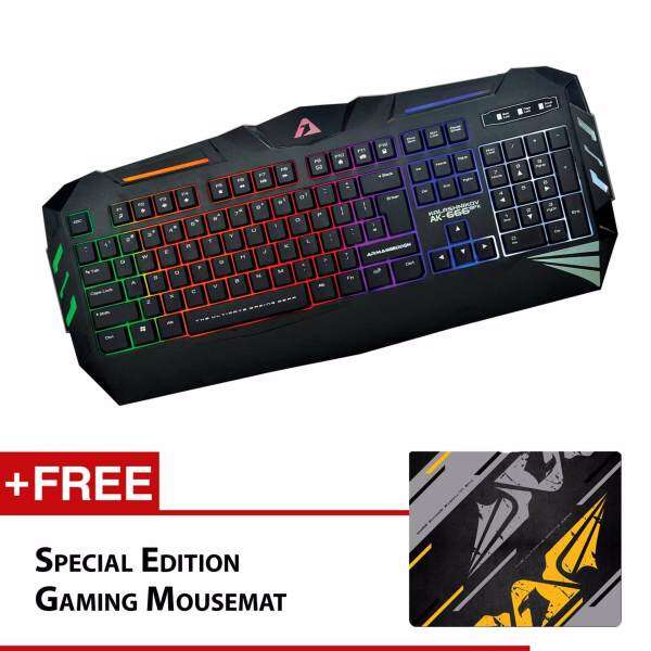 Armaggeddon Ak-666sFX Spill Proof Gaming Keyboard Free Special Edition Mousemat Malaysia