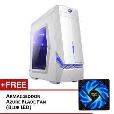 Armaggeddon Decatron T3z Gaming PC Chassis (White Blue) Free Azure Blade (Blue LED) Malaysia