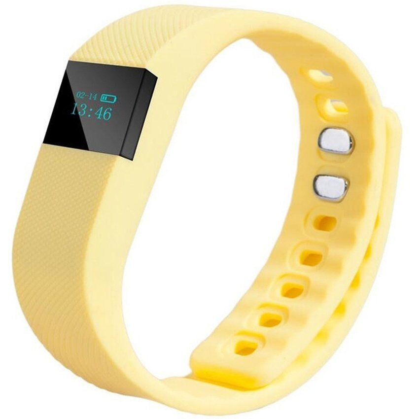 บลูทูธ 4.0 สายรัดข้อมือฟิตเนส TW64 Smartband Smartband สร้อยข้อมือสำหรับ IOS Android (สีเหลือง)
