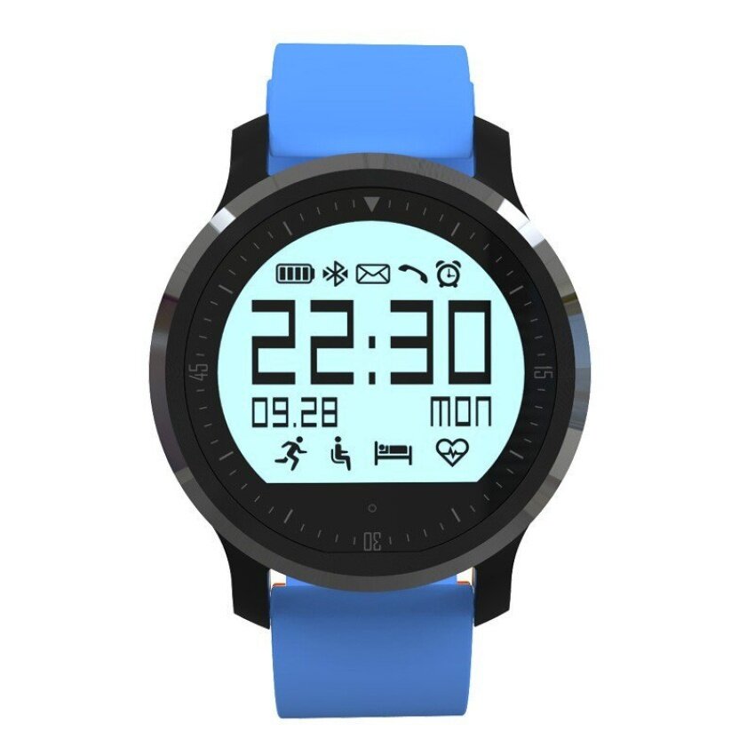 บลูทูธนาฬิกาสมาร์ทแบบสปอร์ต F68 จอ LCD กันน้ำสุขภาพ HighPrecision เครื่องวัดชีพจร Smartwatch สำหรับโทรศัพท์ Android ISO S73Blue