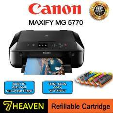 Canon Pixma MG5770 All in 1 Printer+770-771 Refillable Ink Cartridge with Ink SET similar to Brother J105