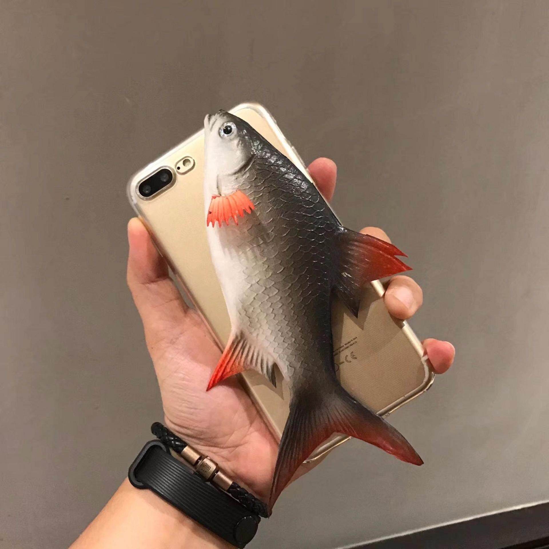 Chowill DIY 3D Palsu Lucu Ikan Jelas TPU Soft Back Case untuk Iphone6/6 S 7/7 Plus OPPO/VIVO Tubuh perlindungan-Intl