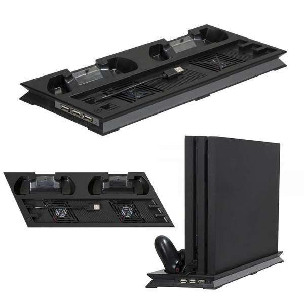 Cooling Fan for PS4 Pro Accessories Play Station 4 Pro Vertical Stand Controllers Charging Dock USB Hub for PlayStation Malaysia
