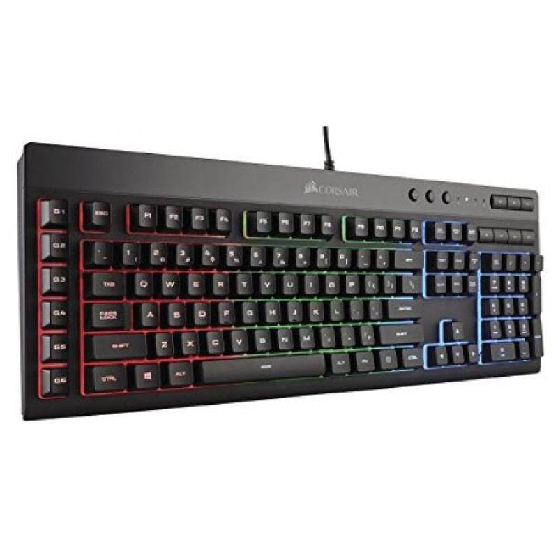 CORSAIR K55 RGB Gaming Keyboard - Quiet & Satisfying LED Backlit Keys - Media Controls - Wrist Rest Included – Onboard Macro Recording Singapore