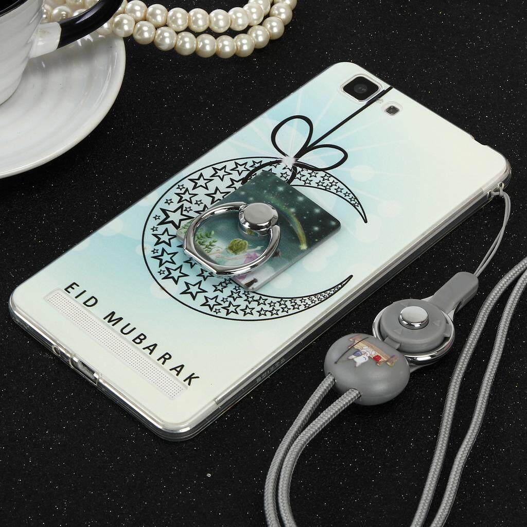 Corak Lucu Lembut Tpu Pelindung untuk Vivo X5 Max Penutup Fleksibel dengan Cincin Grip/Stand Pemegang dan Strap Pergelangan Tangan-Intl